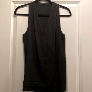 Tibi black silk top